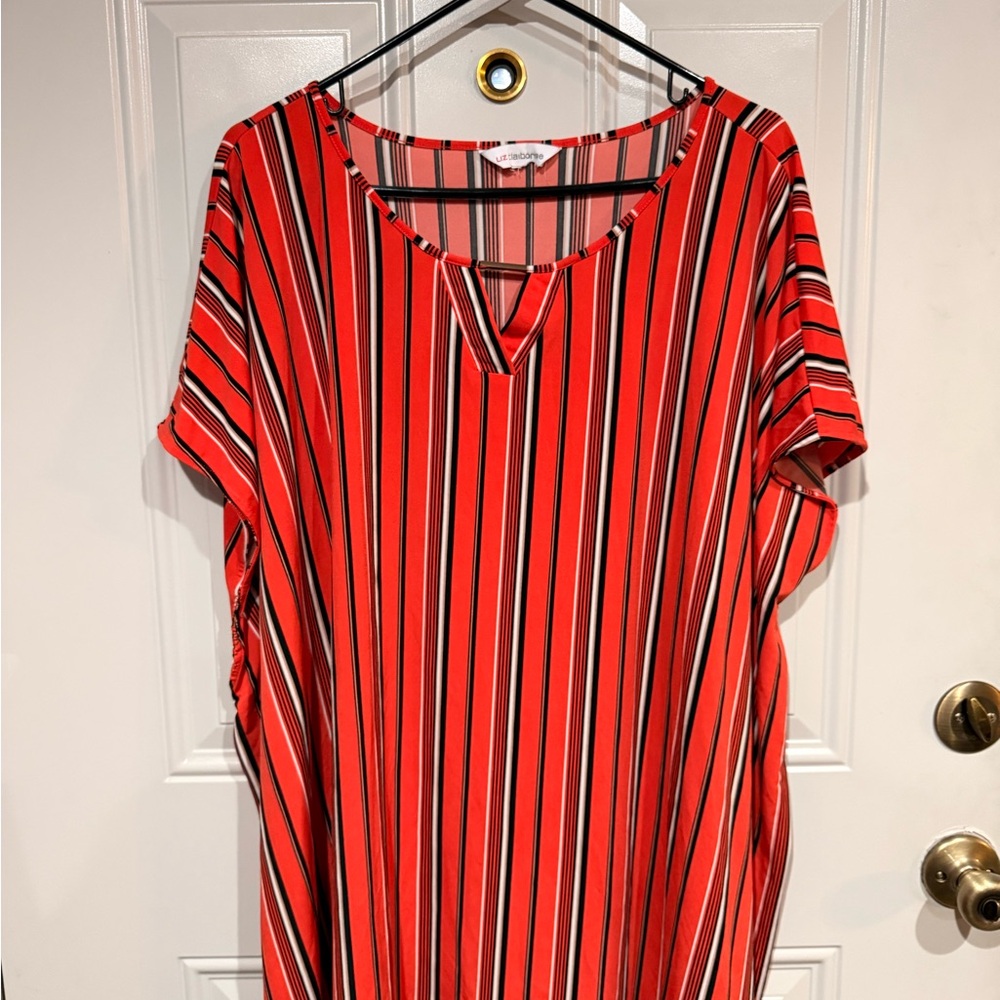 Liz Claiborne Orange Striped Women's Top